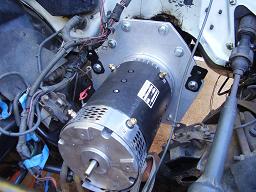 EV conversion motor installed from front